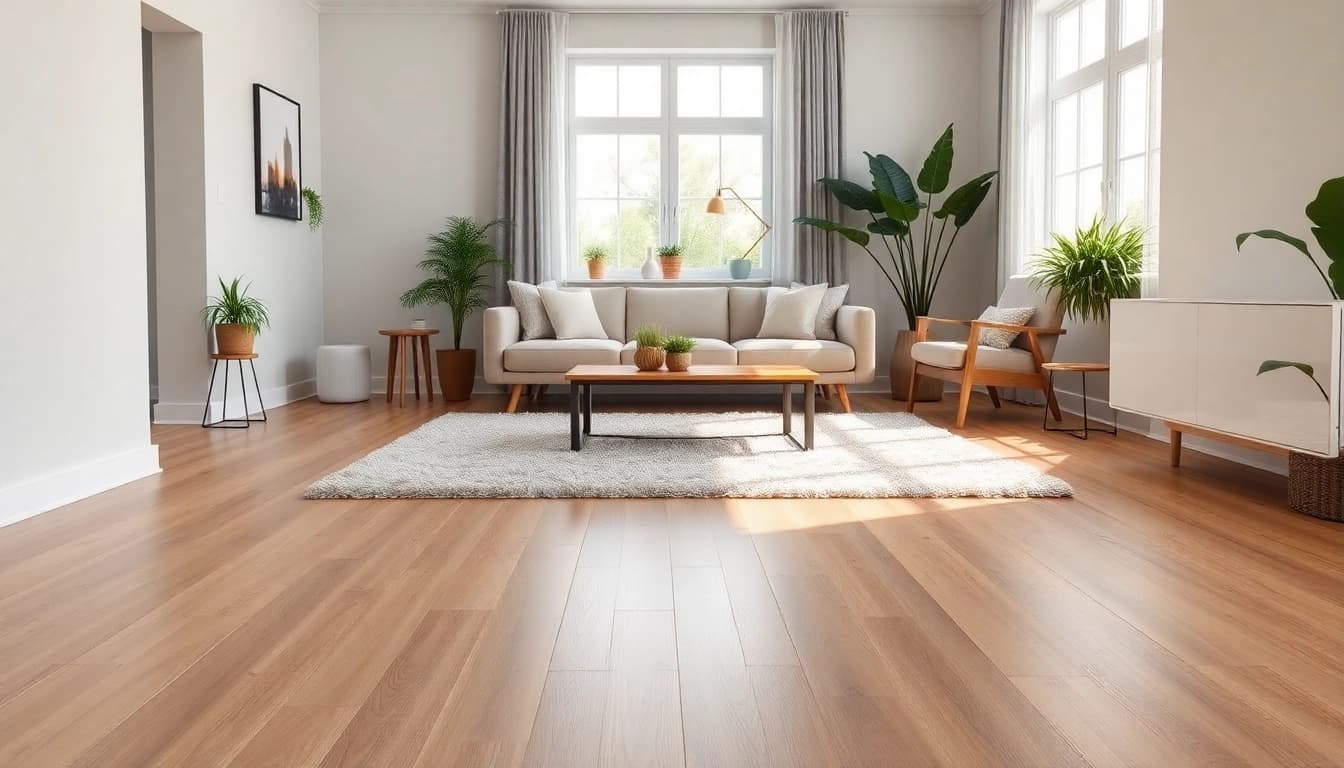 Transform your space with stunning waterproof lvp flooring in a modern living room setting.
