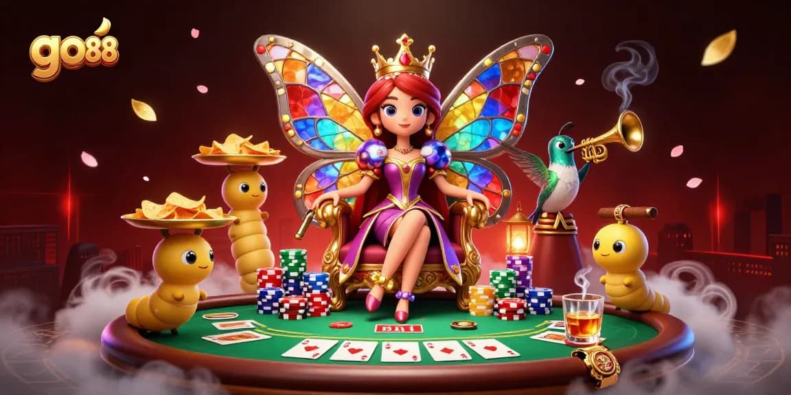 Engage in the vibrant world of go 88 with glittering games, painted by the butterfly queen in a lavish casino.