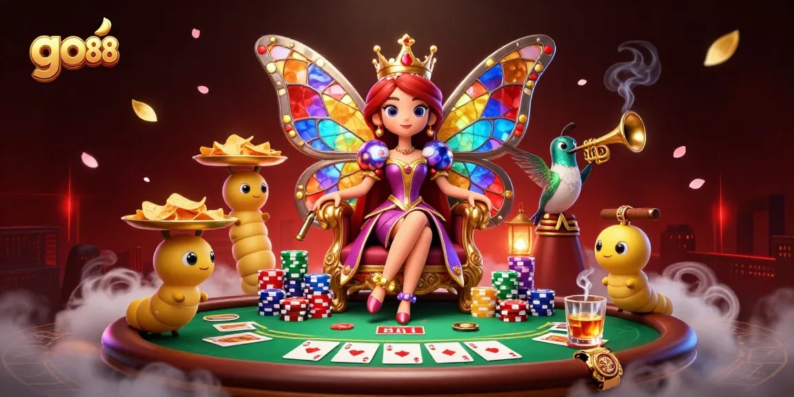 Engage in the vibrant world of go 88 with glittering games, painted by the butterfly queen in a lavish casino.