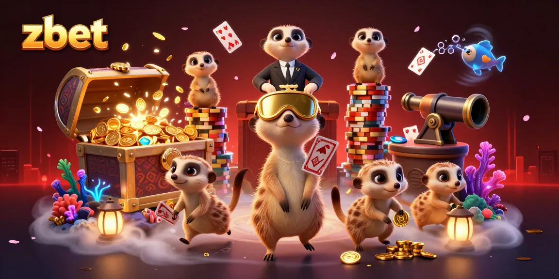 Experience the lively antics of meerkats at zbet's dynamic casino scene filled with treasure!