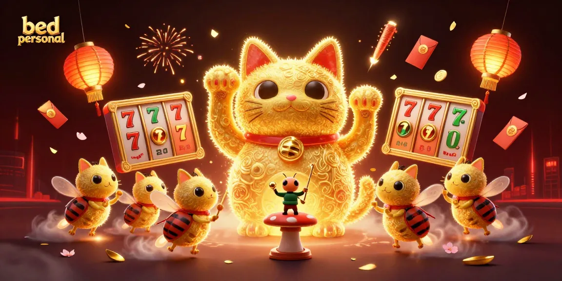 Engage with bed personal's vibrant casino scene showcasing festive gambling elements for a thrilling experience.