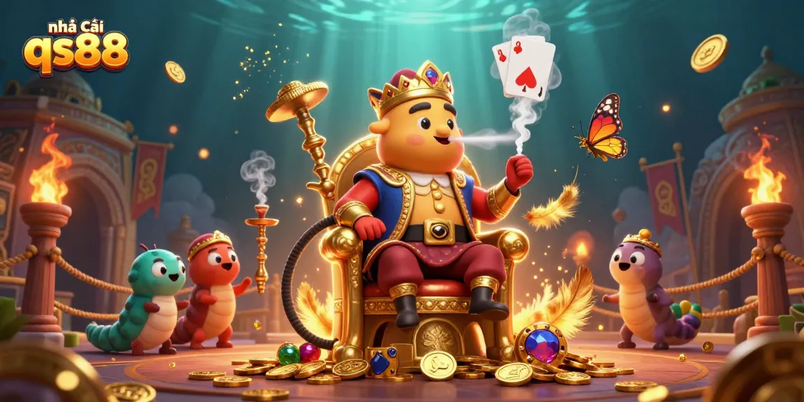 Experience the thrill of gambling at nhà cái qs88 with energetic characters and casino elements surround a vibrant scene.