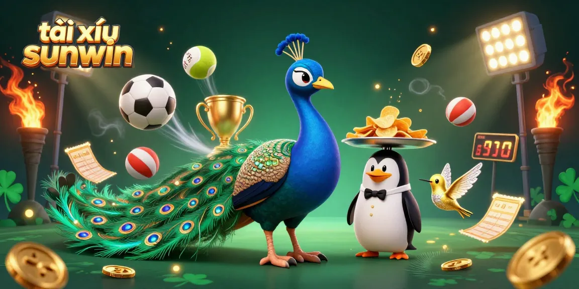 Experience excitement with tài xỉu sunwin as a colorful peacock and penguin invite you to bet!