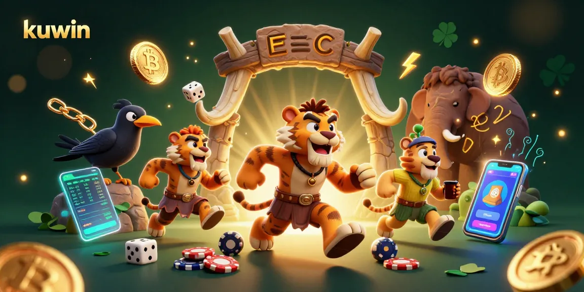 Experience thrilling gambling with kuwin at a vibrant prehistoric casino featuring unique characters.